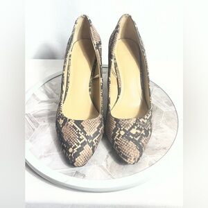 H&M Snakeskin Print Block Heel Pumps Women’s EU 39 US 8.5–9